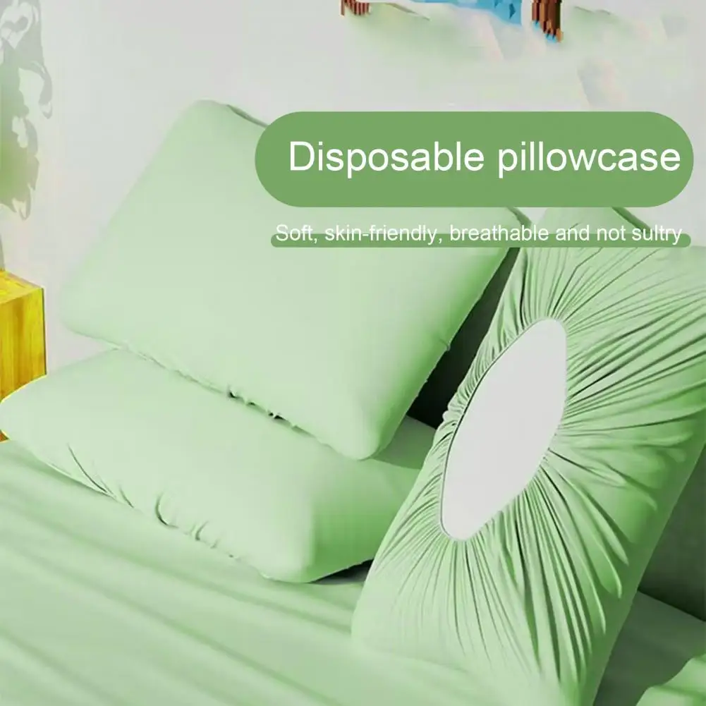 50*8cm Disposable Pillowcase Non-woven Fabric Friction-Free Surface Pillow Cover Travel Business Trip Hotel Train Bedding Cover