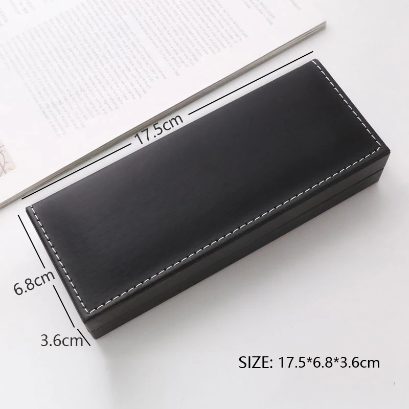 Luxury Fountain Pen Box Gifts PU Leather Business Office Pen Holder for Metal Ballpoint Pencil Case Writing Stationery Supplies