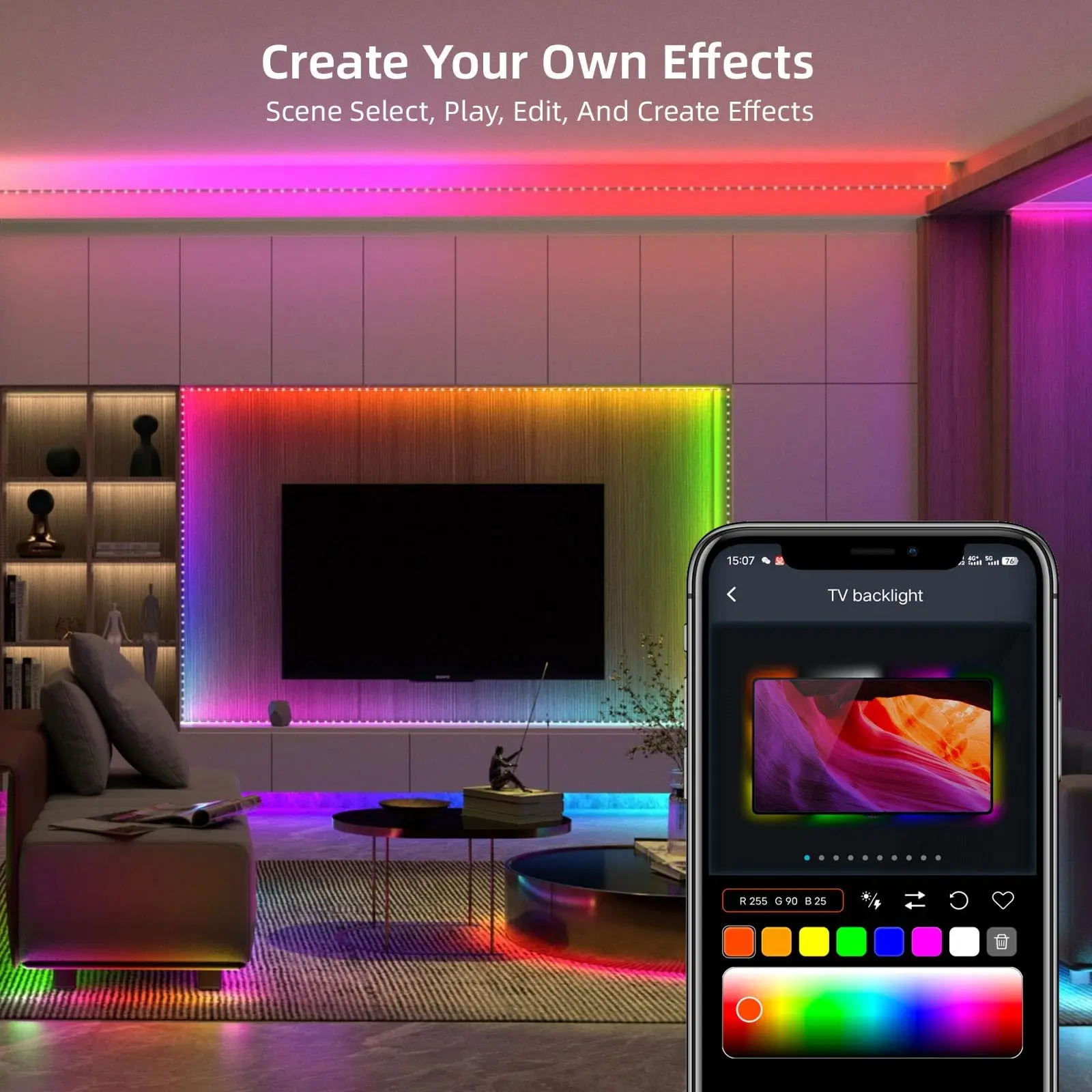 USB Fairy Lights Bluetooth LED String Fairy Lights Dreamcolor RGBIC Party Christmas Lights Wedding Decoration Garland