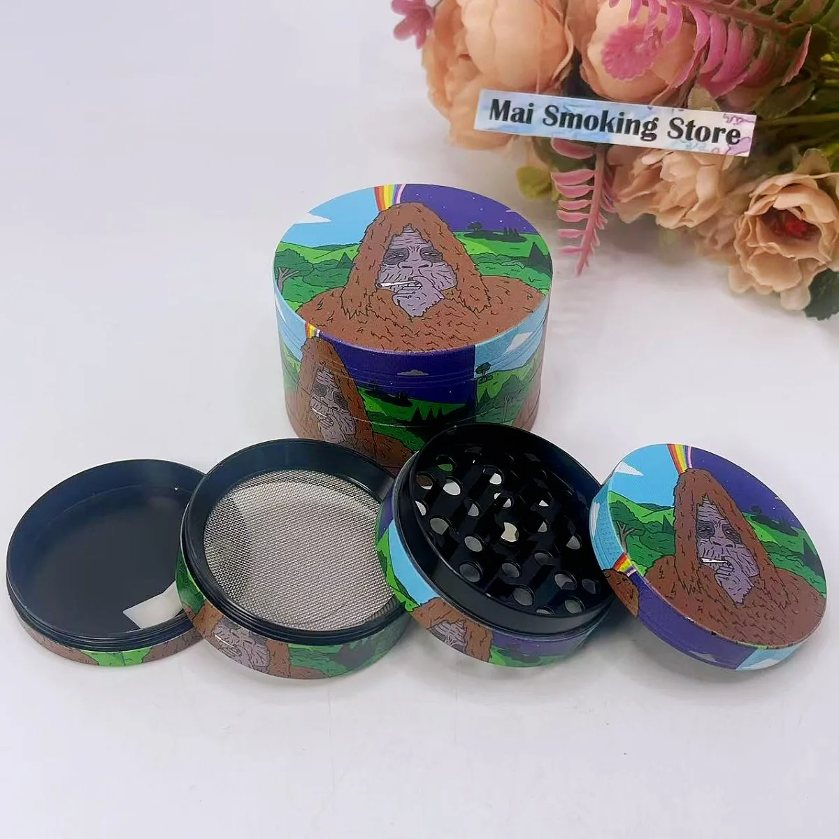 50/63mm Gorilla Herb Grinder 4-Layer Manual Spice Pepper Mill Mortar  Grass Tobacco Grinder Cigarette Tool Smoking Accessorie