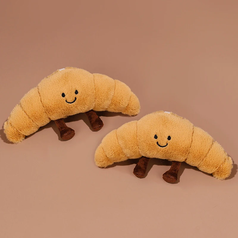 Creative Croissant Long Bread Series Plush Backpack Hanging Ornaments Cute Cartoon Doll Bag Pendant Keychain Accessories Gifts