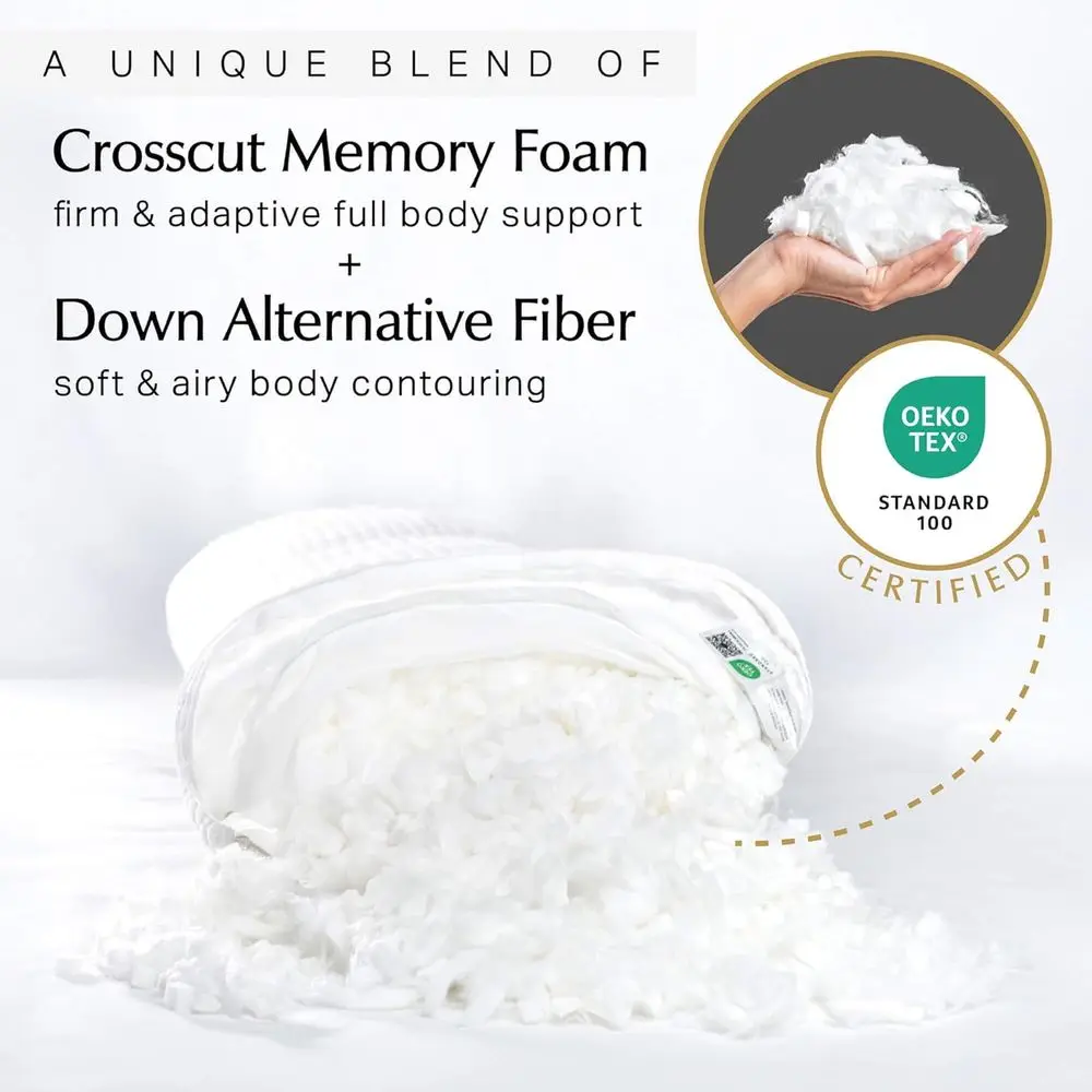 وسادة لكامل الجسم من الجانب للبالغين، مقاس كبير 20 × 54، رغوة الذاكرة القوية، غطاء ناعم، قابل للغسل #4