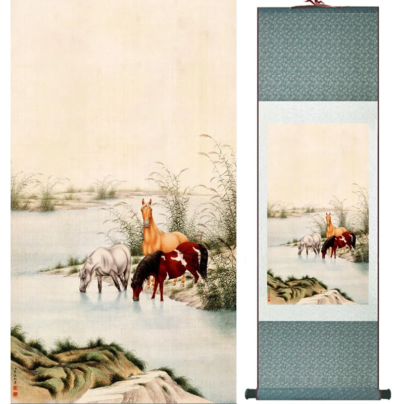 Horse art painting   Top quality  traditional Chinese Art Painting Home Office Decoration Chinese painting LTW2017112706