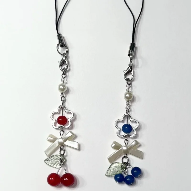 Fruit Inspired Phone Charms | Blueberry and Cherry |bag charm Lightweight Sweet Y2K Lovely Fruits for Girls Aesthetic Jewelry