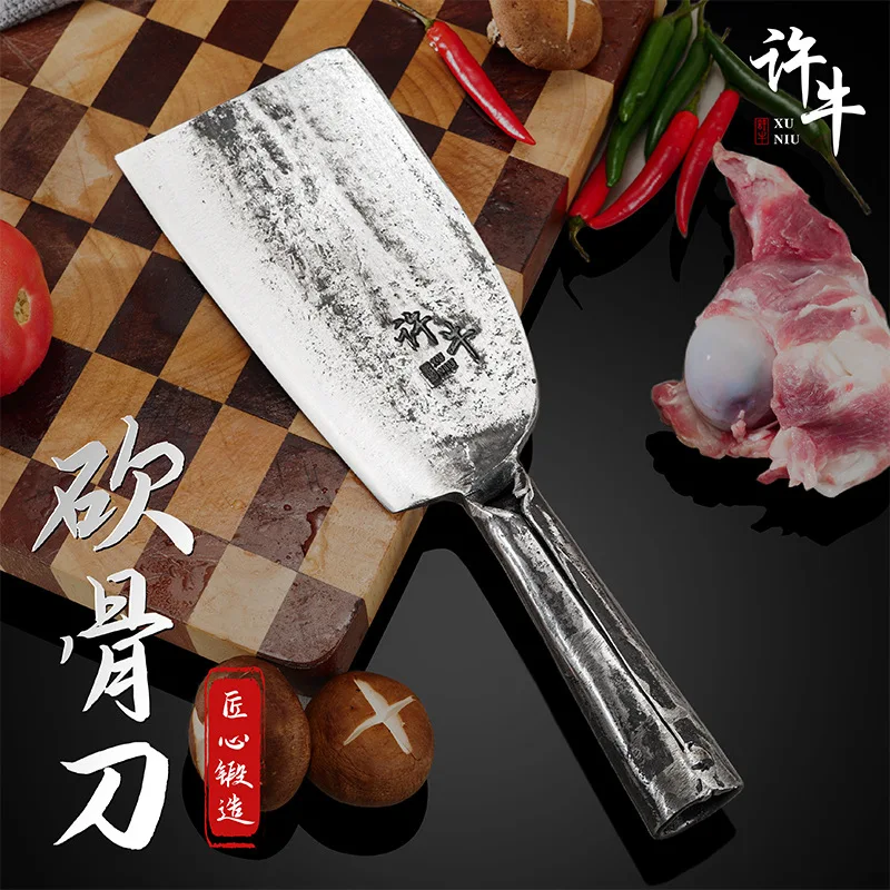 

Chopping Bone Knife High Hardness Carbon Steel Kitchen Knife Thicken Blade Handmade Forging Full-Tang Cleaver Easy Cut Bone