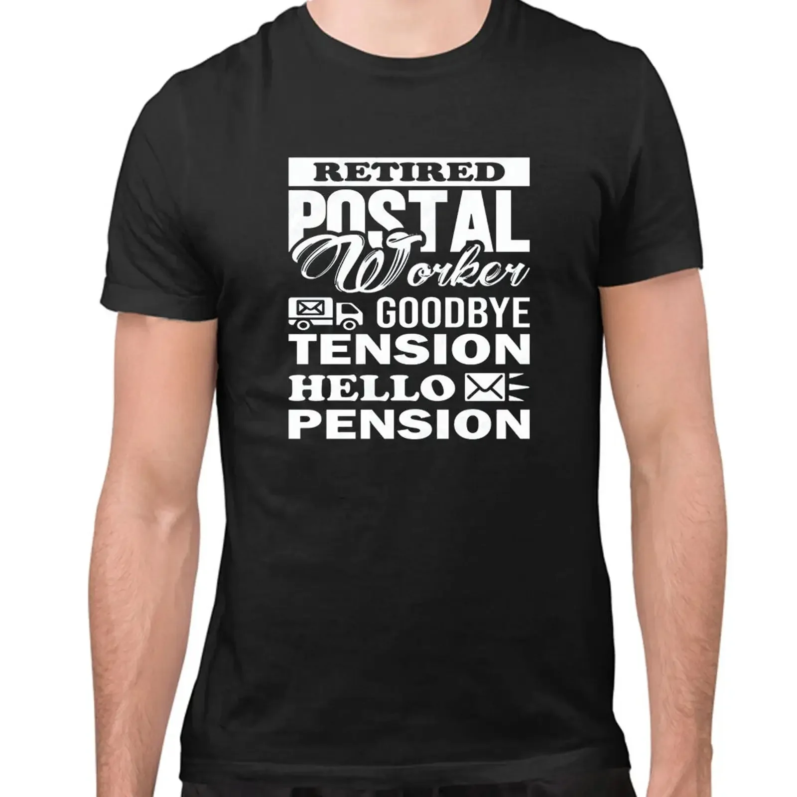 Retired postal work goodbye tension welcome pension funny t shirt vintage Washed graphic Slightly fashion Top For Everyday Wear