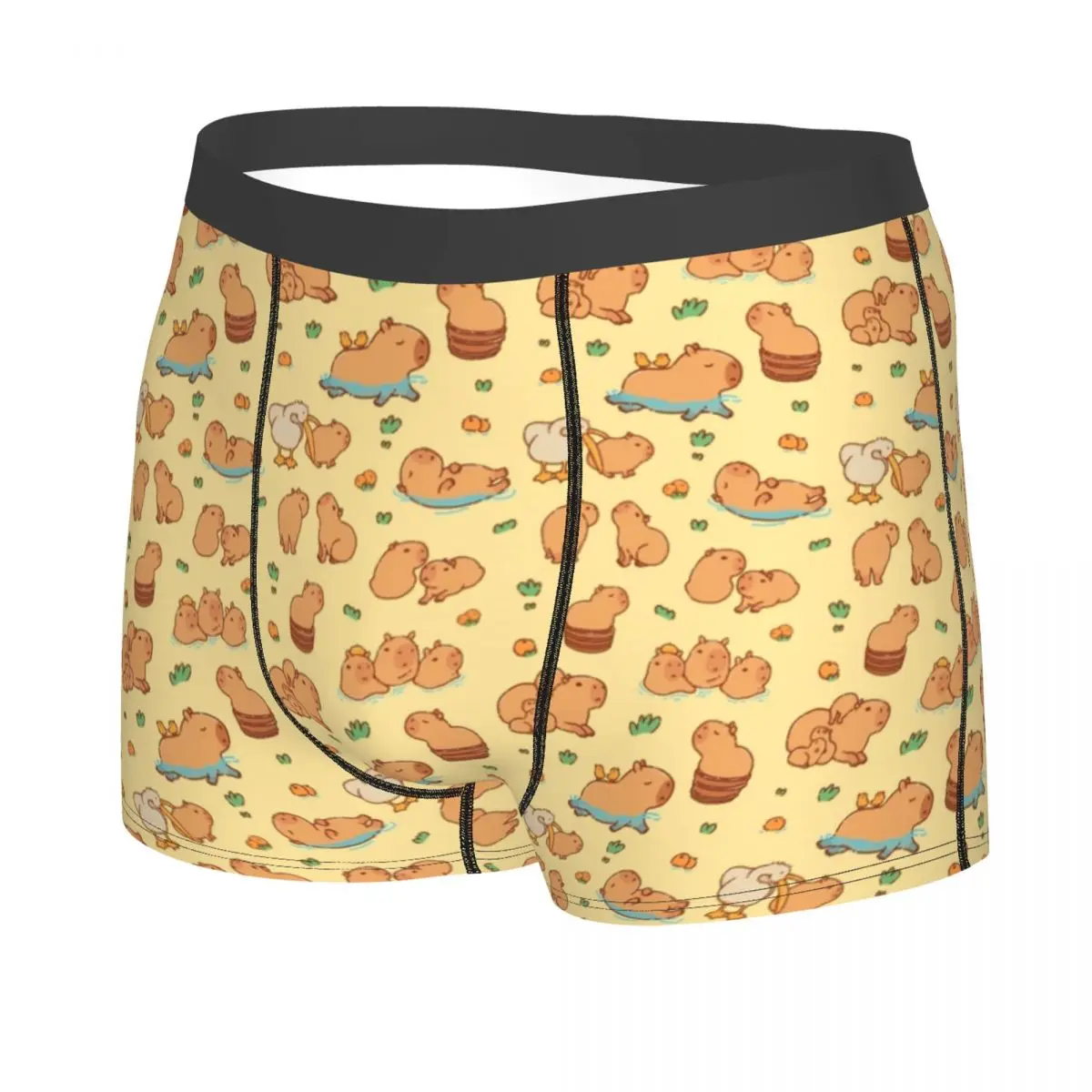 Custom Capybara Underwear Men Stretch Boxer Briefs