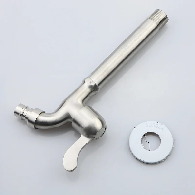 304 stainless steel faucet 18cm quick-on washing machine faucet, Extended wall-mounted faucet