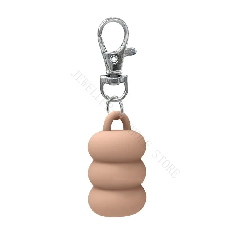 R7UF Lip Balm Cap Chain Lid Cover Charm Adorable Keychain Cap for Lip Balm Storage Bag Purse Hanging Decoration Pendant