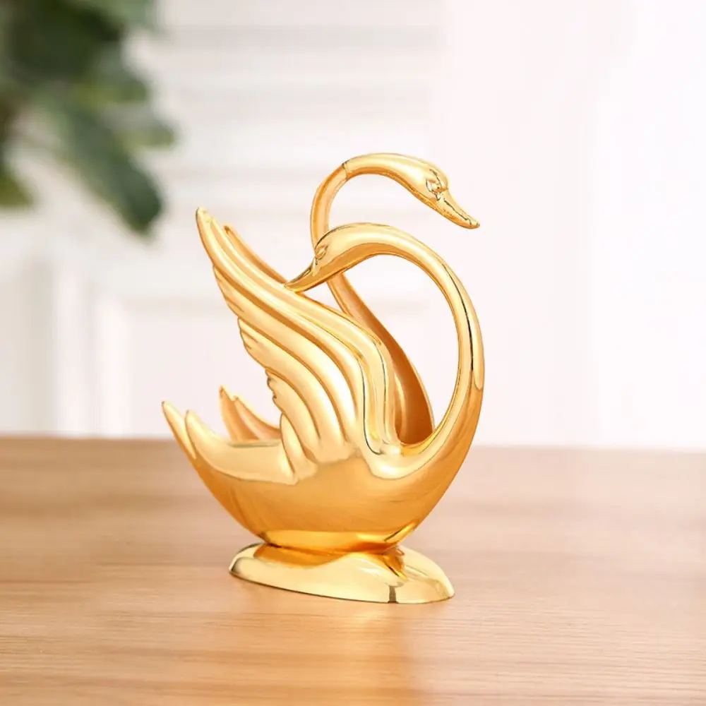 

Rustproof Golden Swan Napkin Holder Handmade Elegant European Tissue Stand Space Saving Decorative Metal Napkin Organizer