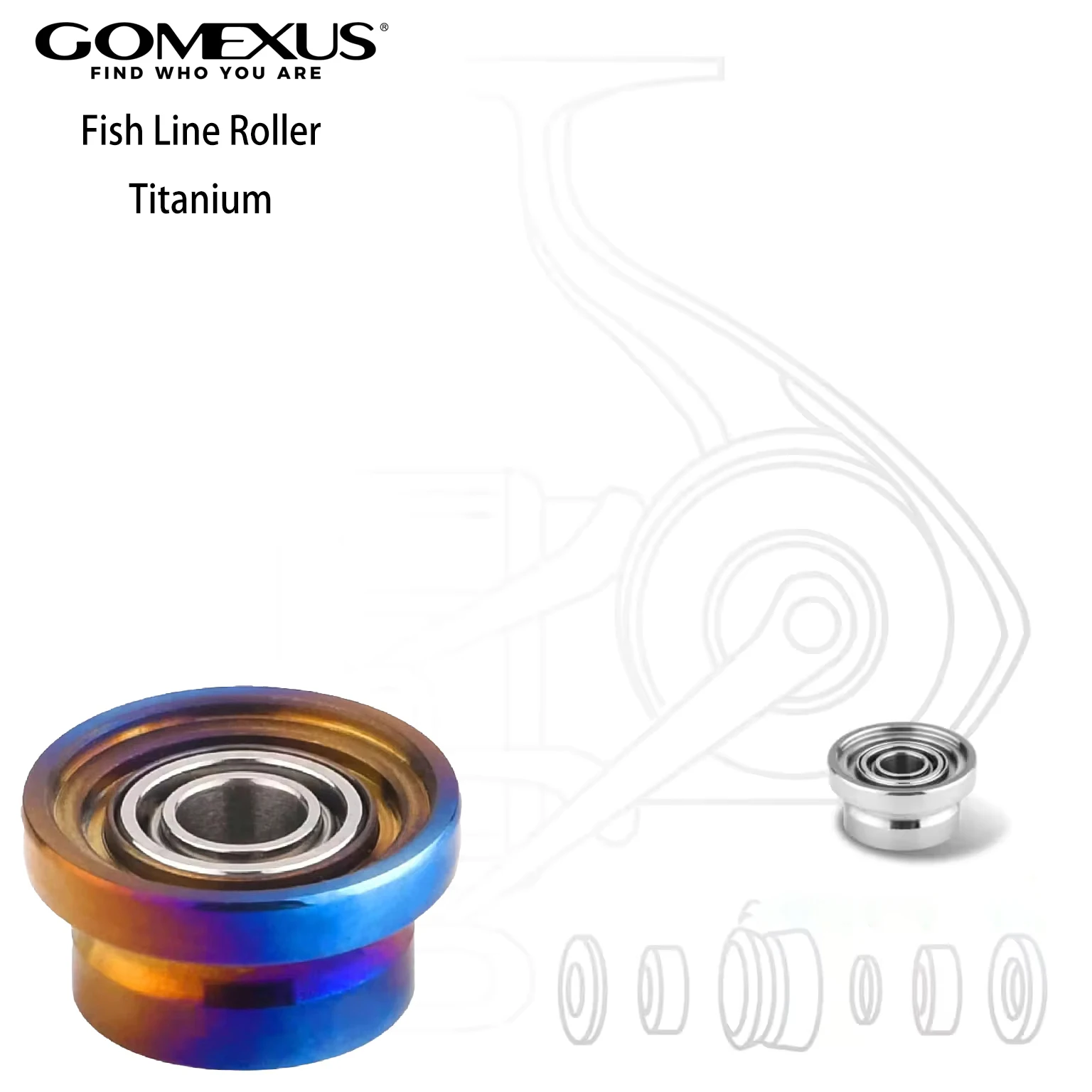 Rodillo de Línea Gomexus de Titanio para la Mayoría de los Carretes de Pesca Giratorios Daiwa/Shimano Stella 8000/Penn/Daiwa 23 Legalis 1000-4000