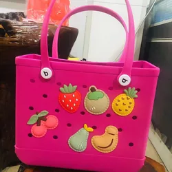 Accesorios para bolsas con agujeros de EVA, series de frutas adecuadas para bolsas bogg, accesorios para bolsas de playa, accesorios para manualidades