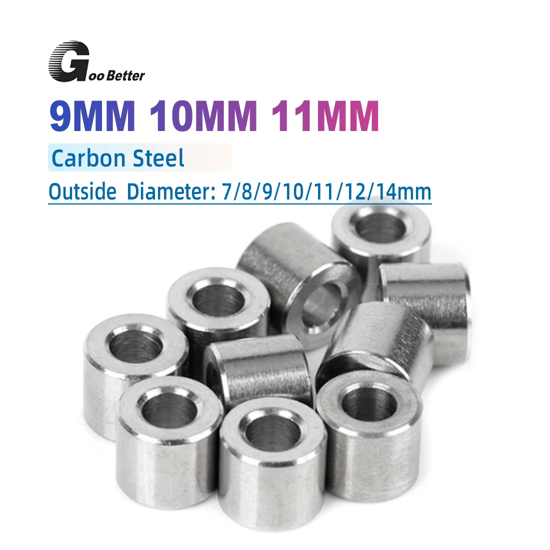 Carbon Steel Flat Washers,M9 M10  Threadless Isolation Washers, Bushing Washers, And Metal Bushings 9.2x16x6mm~11.2x16x7mm