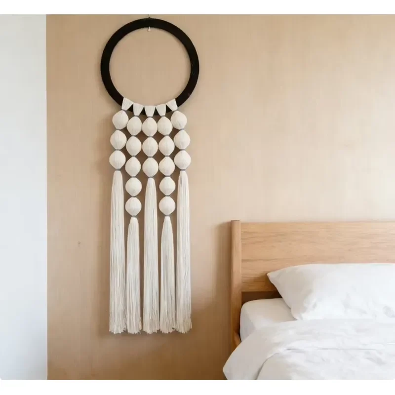50*150cm Factory Boho Hand Woven Natural Cotton Thread Indoor Provide Macrame Wall Decor Hanging Tapestry Backdrop EH2401059