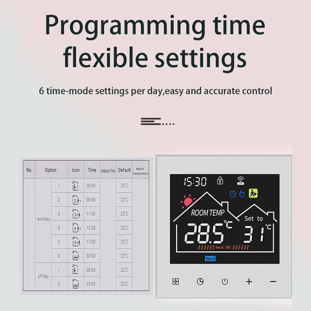 وحدة تحكم تسخين WiFi ذكية تعمل بالطبيق للاستخدام المنزلي تدعم التسخين الكهربائي 16A وربط حزام تسخين المياه 3A #4