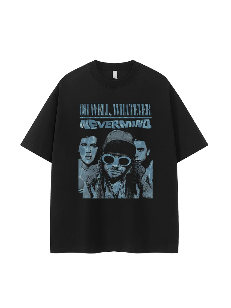 Gothic Band Vintage Portrait Small Batch Design American Street Style Short Sleeve T-Shirt Shoulder Drop Rock Music Print Cas...
