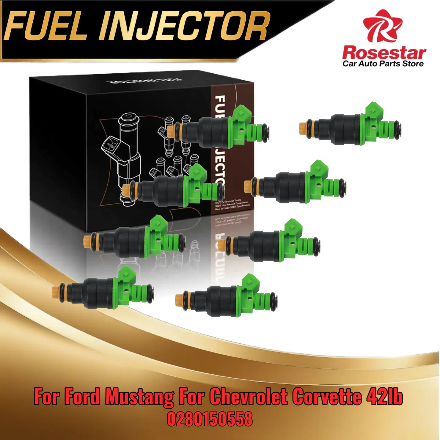 

8 шт. обновление топливных форсунок с высоким расходом для Ford Mustang для Chevrolet Corvette 42 фунта 0280150558