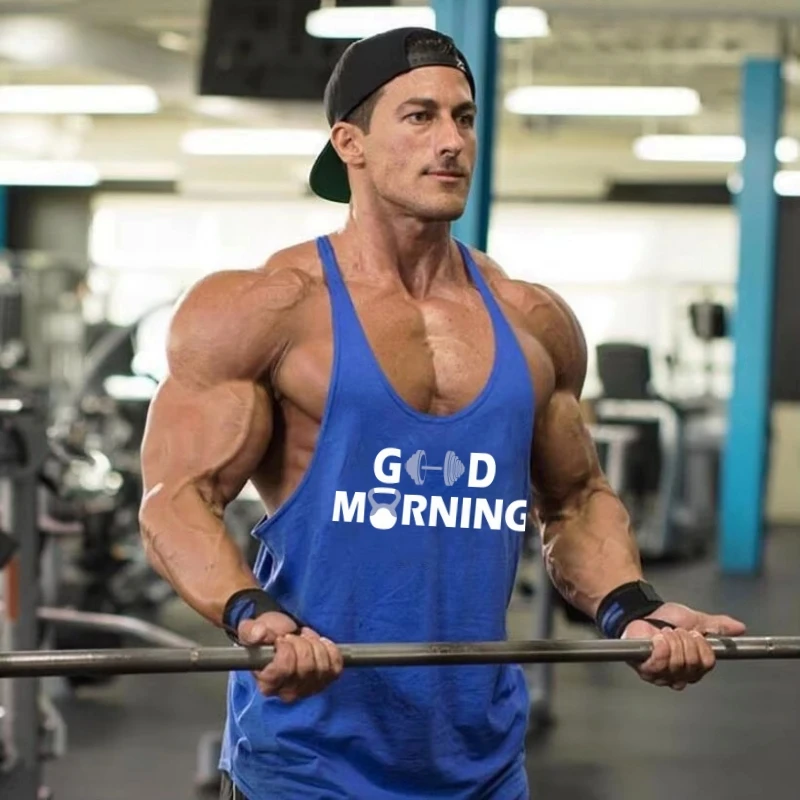 Men's 2025 Fitness Y-Back Stringer, Premium Cotton Blend, Great for Autumn Gym Sessions, Lifting & Casual Wear