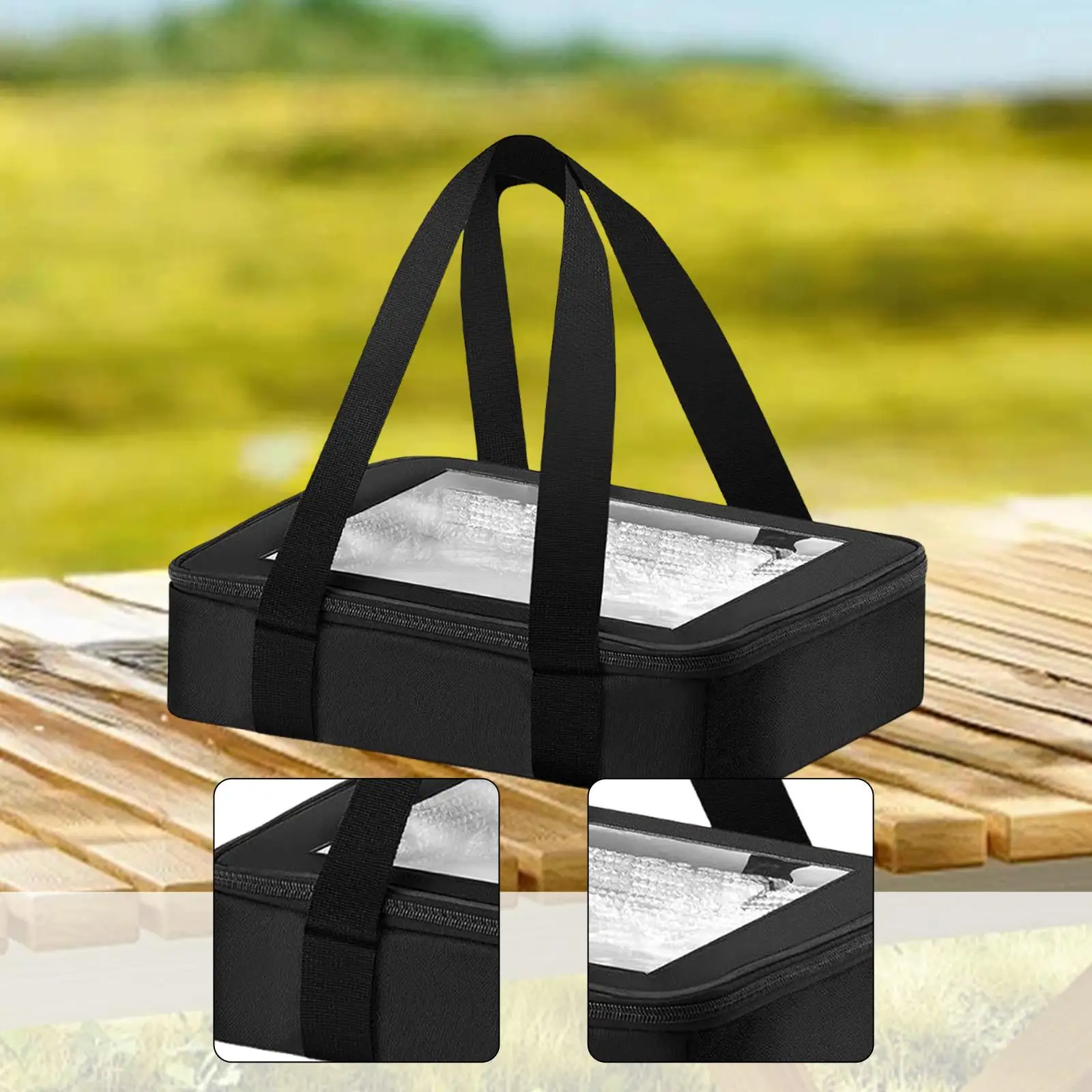 

Casserole Carrier Thermal Bag, Stackable, with Lid Foil Pan Carrier Casserole Dish Carrier for Camping