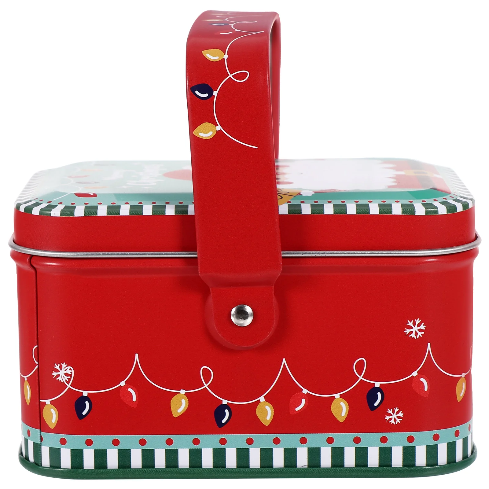 Christmas Tinplate Box Cookie Jar Storage Containers Candy Tank Tins With Lids Sugar Case