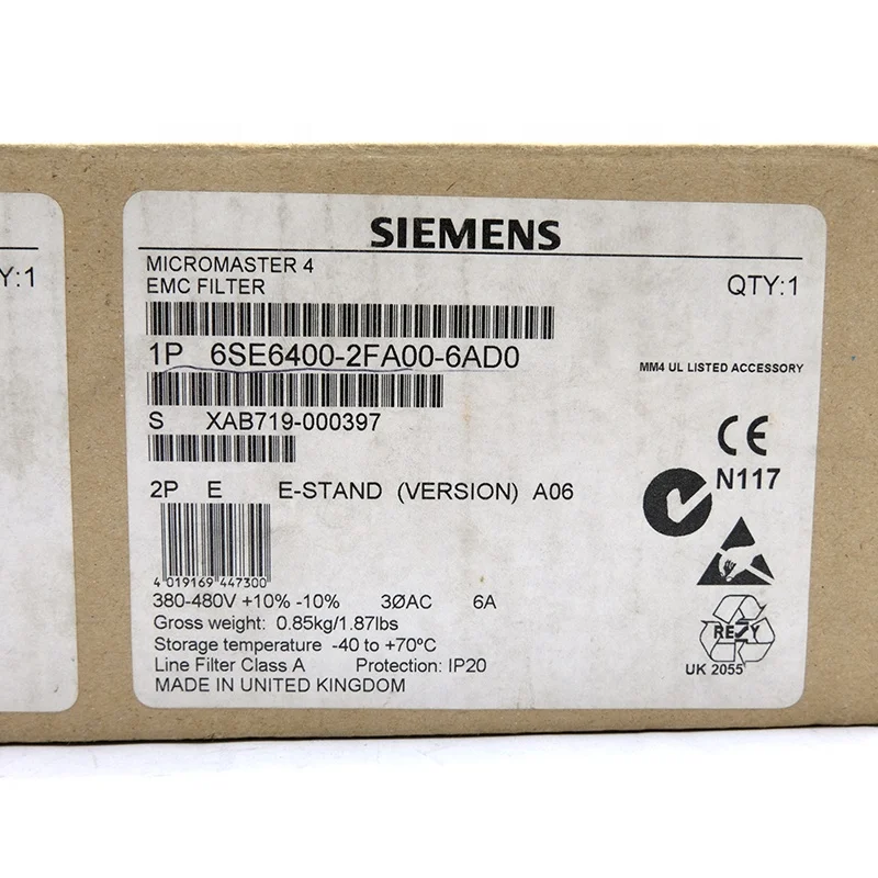 Original Siemens EMC filter 6SE6400-2FA00-6AD0