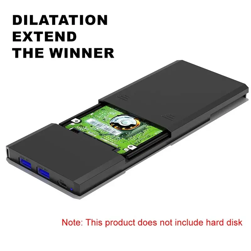 N86R 2.5Inch HDD SSD Hard Drive Enclosure Multifunctional USB3.0 Type-C for TF SD Card Hard Drive Enclosure