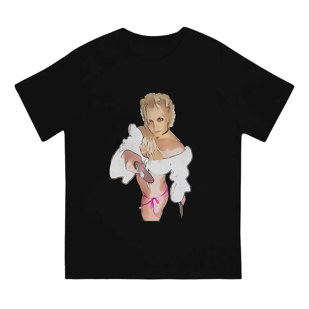 Men T-Shirt Knife Dance Fashion Pure Cotton Tee Shirt Short Sleeve Britney Spears T Shirt O Neck Tops Birthday Present