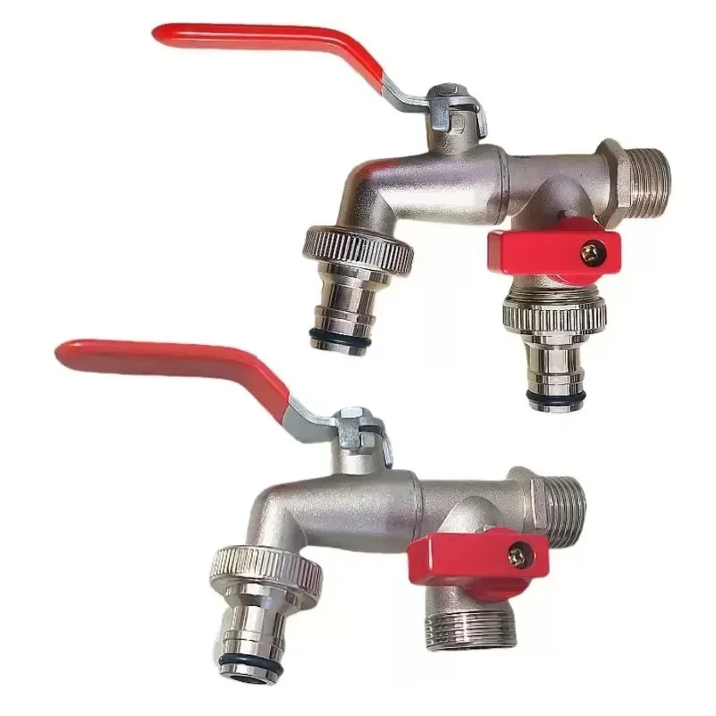 yes1/2 Inch Brass Ball Valve Water Faucet with Lever Handle, Indoor & Outdoor Tap Easy On‑Off for Garden Watering Water Supply