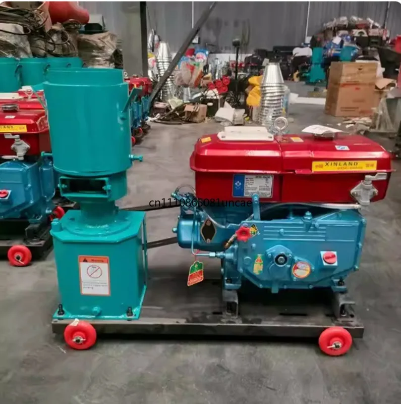 New Rotary Feed Pellet Machine Diesel Engine Corn Cob Straw Grinding Pellets Household Feed Pelletizer