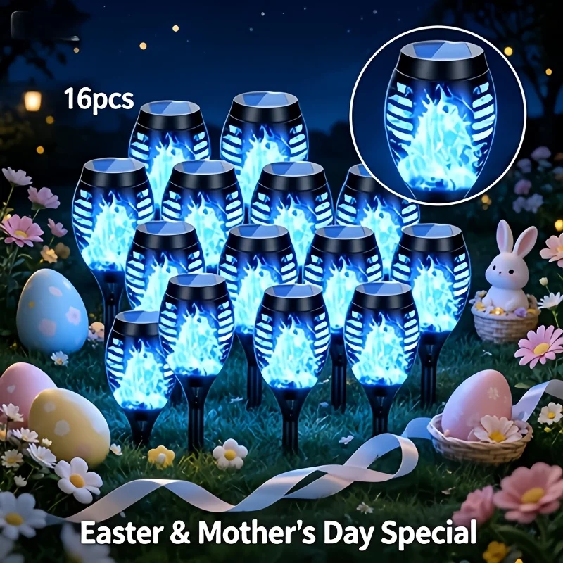 

16pcs, Outdoor LED Solar Lawn Lights, Easter And Thanksgiving Home Landscape Lighting, IP65 Waterproof And Dustproof Outdoor Garden Decorative Lights, Solar Lights with Light Sensing Device