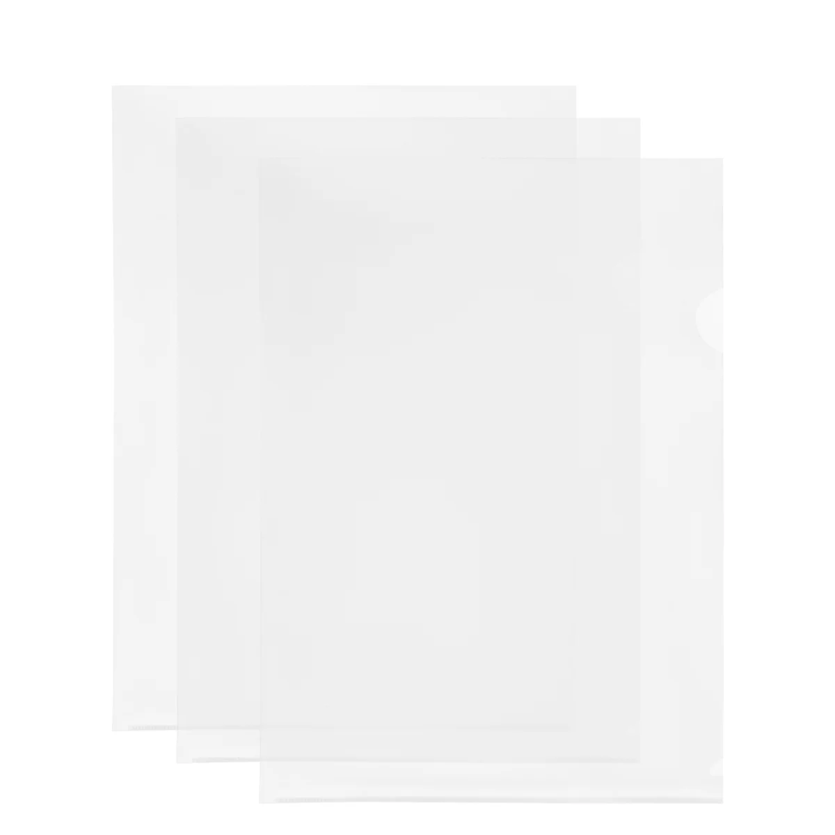 Cartella di file trasparente A4 da 30 pezzi Organizzatore di documenti in plastica a forma di L per uso professionale Comodo supporto per gestione