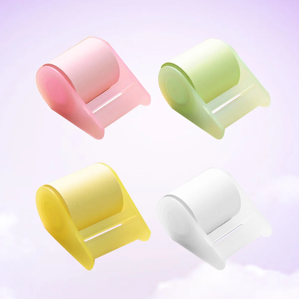 

4Pcs Sticky Notepads Roll Super Self-Stick Notes with Tape Dispenser Memo Pad for Home School Office(Random Color)