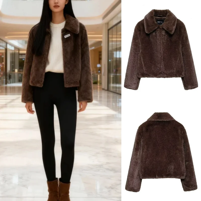 

Golden Mink Faux Fur Effect Coat Soft Shiny Artificial Fur Jacket for Women Elegant Gold Color Outerwear