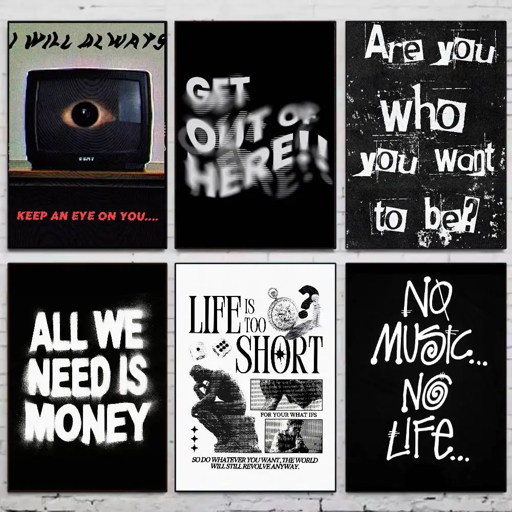 Funny MEME Popular TEXT Art Poster Decorative Wall Art Stickers Mural Photo Print for Home Living Room Hallway Decor