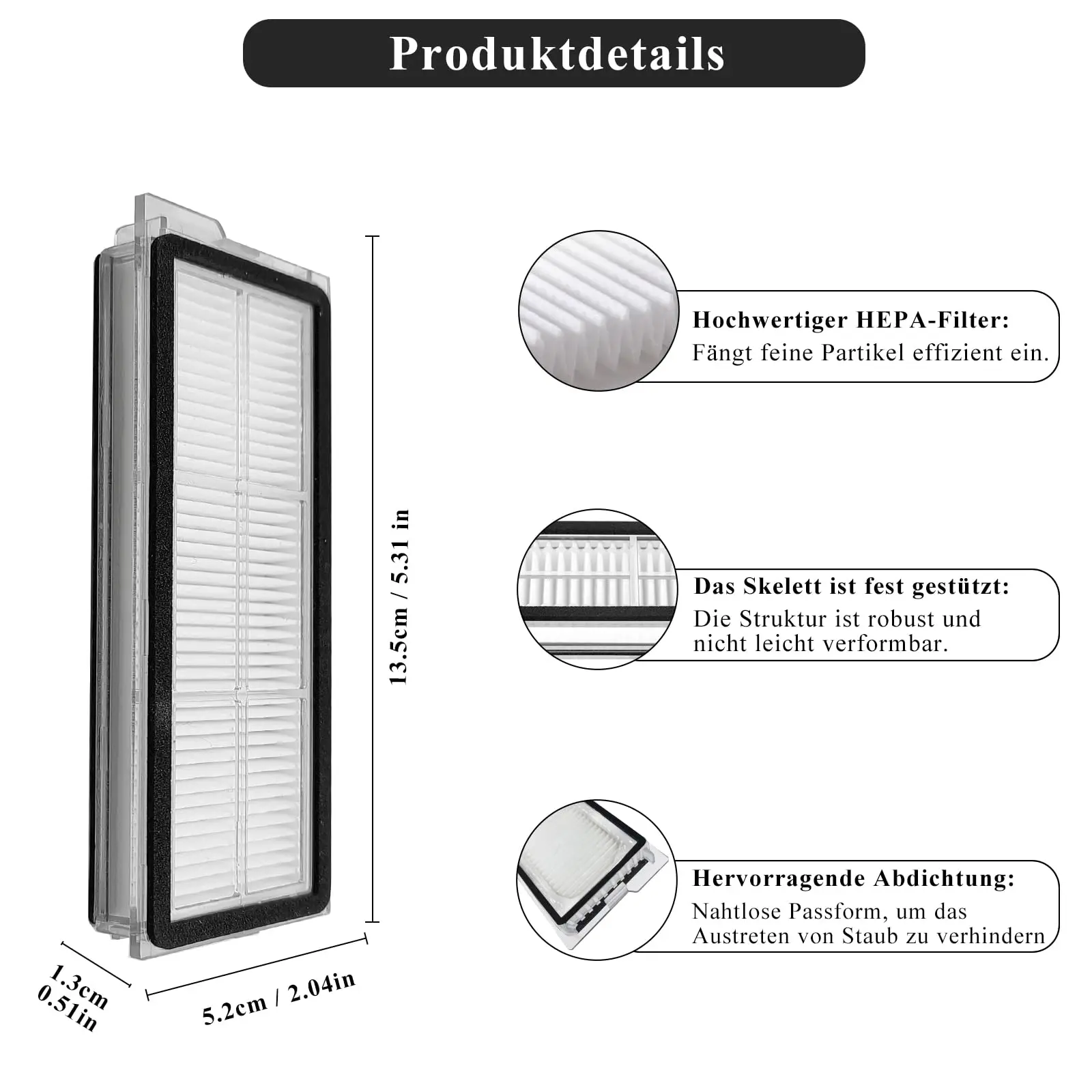 مرشح ل Roborock Q Revo Pro/Q Revo S/Q Revo Maxv/Q Revo Plus جهاز آلي لتنظيف الأتربة استبدال الملحقات مرشحات HEPA