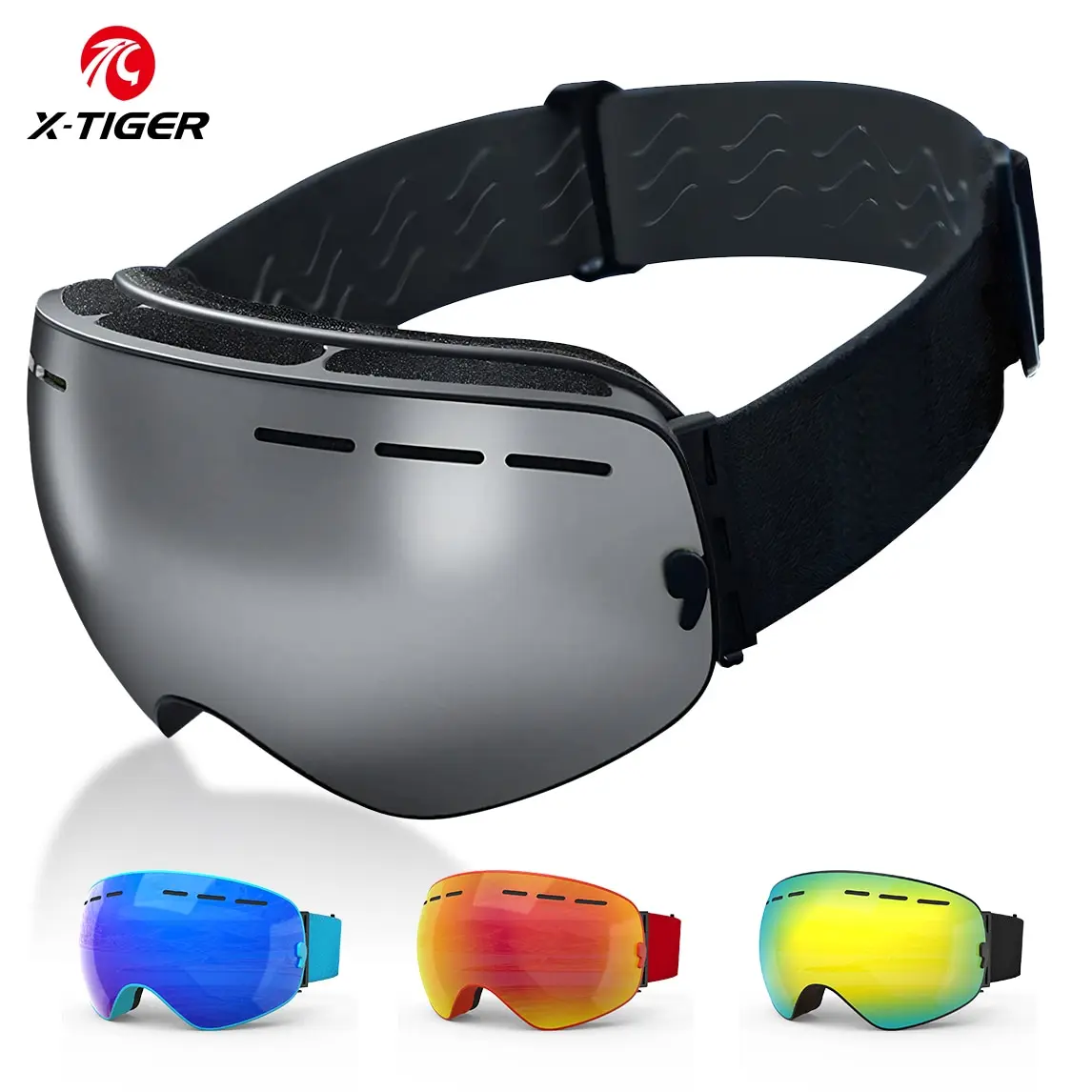 

X-TIGER Ski Goggles Windproof Skiing Glasses Double Layers Anti-fog UV Protection Snow Peak Men Women Snowboard Accessories