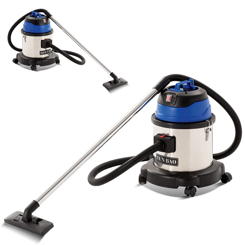 Blue 15L Manual Industrial Dry & Wet Vacuum Cleaner with 1300W Power 2000mmH2O Suction for Home Hotel Car Wash & Workshop Use