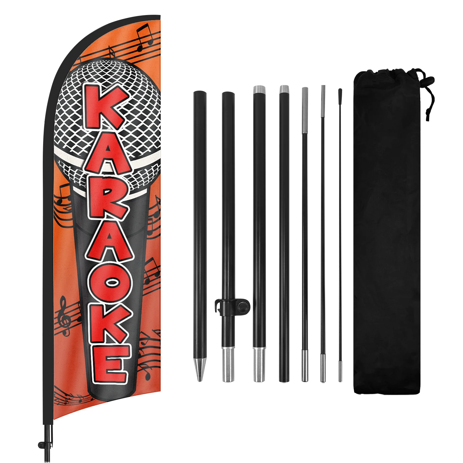 FSFLAG 1PCS 280CM The Karaoke Feather Flag with Flagpole Advertising Outdoor Banner Decoration for Businesse and Storefront