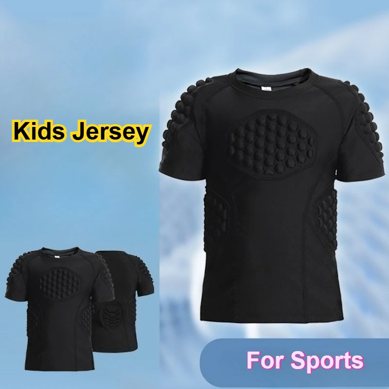

2025 Kids' Basketball Jersey Short Sleeve - Breathable Impact Resistant Top for Football Soccer Training Shirt