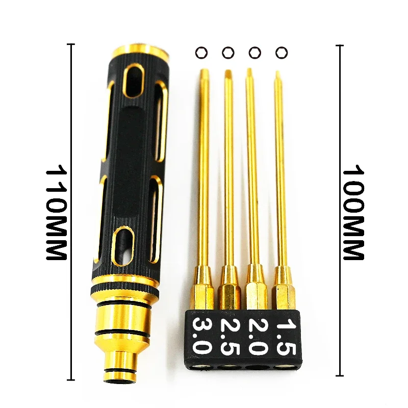 Hex Screw Driver Set Chave De Fenda, Ferramenta Hexagonal para FPV Racing Drone, Heli Aviões, Carros, Barco, Peças RC, 1.5mm, 2.0mm, 2.5mm, 3.0mm