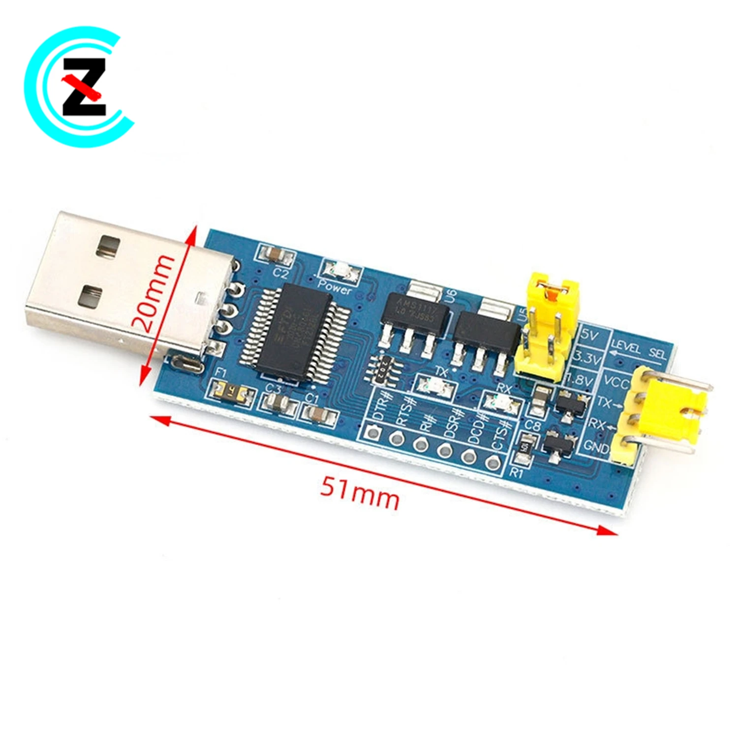 USB to TTL serial port small board 5V/3.3V/1.8V level download burn line FT232RL serial port module