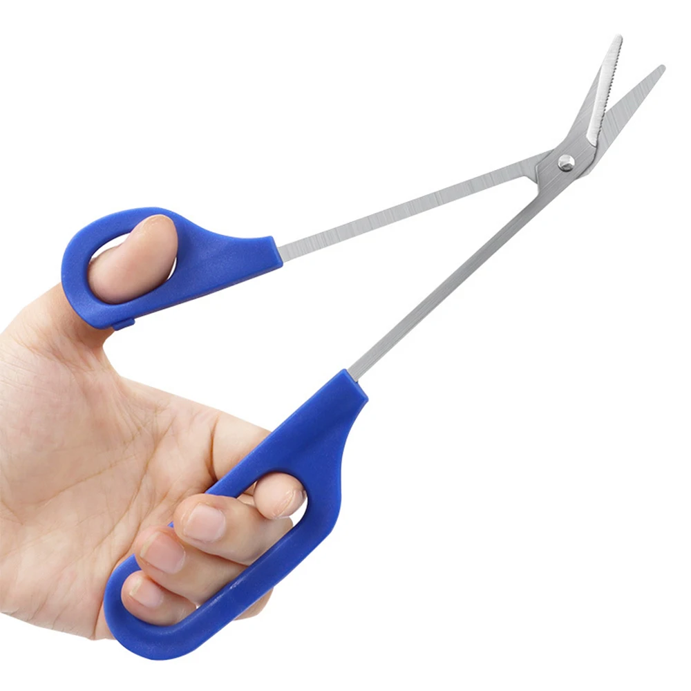 Długa rączka obcinacz do paznokci paznokieć Toe nożyczki Manicure pielęgnacja paznokci Pedicure Cutter niebieski stal nierdzewna piękno paznokcie narzędzia do pielęgnacji