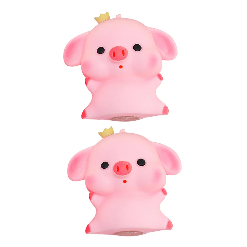 

2 Pcs Squeeze Pig Toy Spinners Squishy Fidget Toys Supple Small Stress Compact Stretchy Reliever