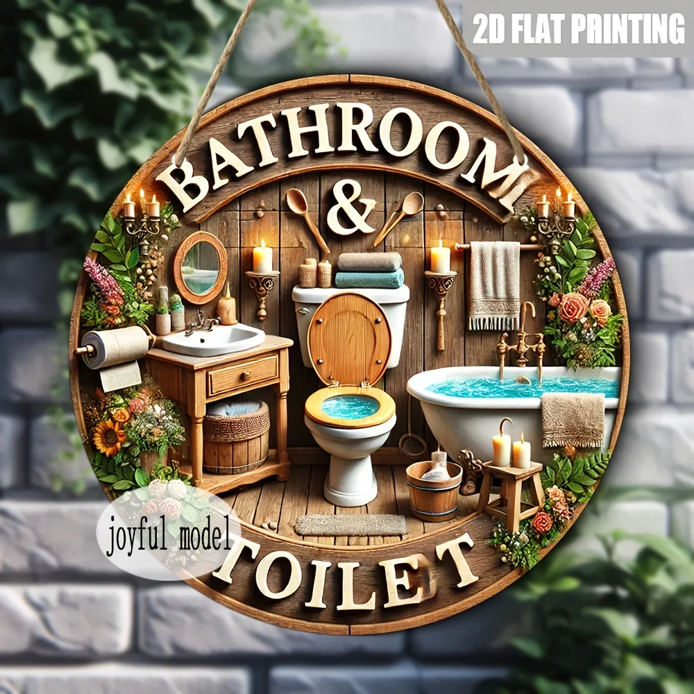 2D flach, 2D-Planform – 2D-Wanddekorationsstück aus Holz im Retro-Stil, rund