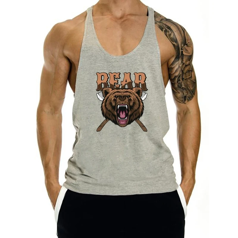 

Мужская майка для бодибилдинга с Y-образной спинкой, хлопковая быстросохнущая дышащая футболка большого размера для спортзала без рукавов, спортивная тренировка для фитнеса