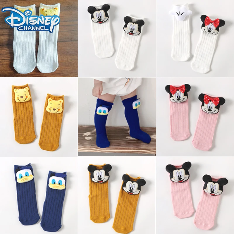 Disney Mickey Mouse Sock Applicable To 0-3 Years Old Baby Cute Winnie The Pooh Stocking Donald Duck Cotton Socks Gift