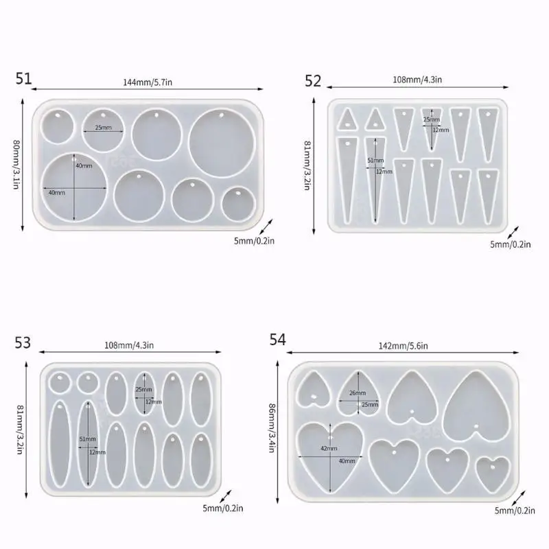 P9FE Multi-Formen Ohrringe Formen Schlüsselbund Dekoration Silikon Material für Ohrring – Detail 7