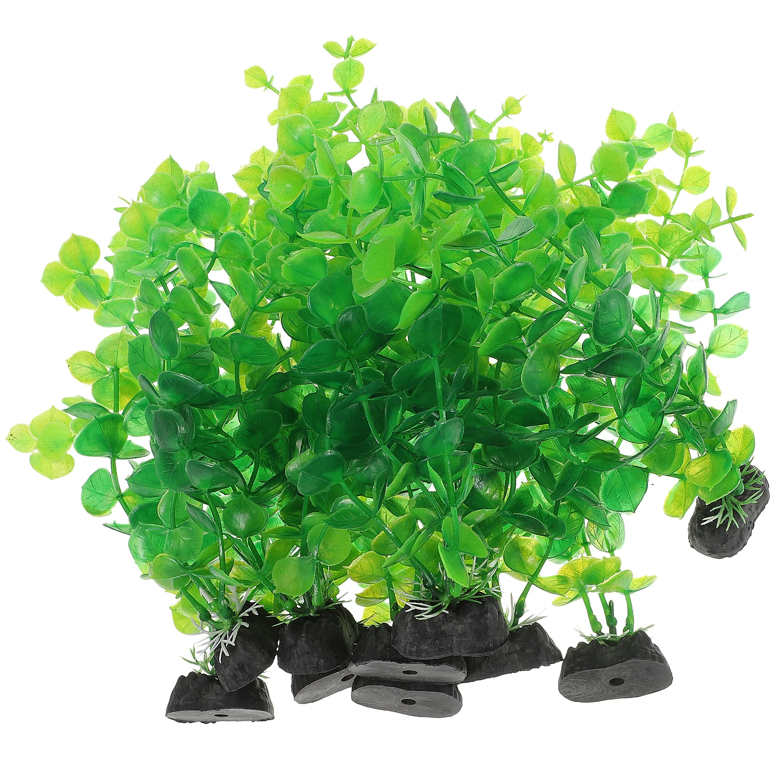 

10Pcs Fake Aquarium Plant Decor Fish Tank Accessories Plastic Water Plants Landscaping Ornaments for Aquarium Reptile Tank