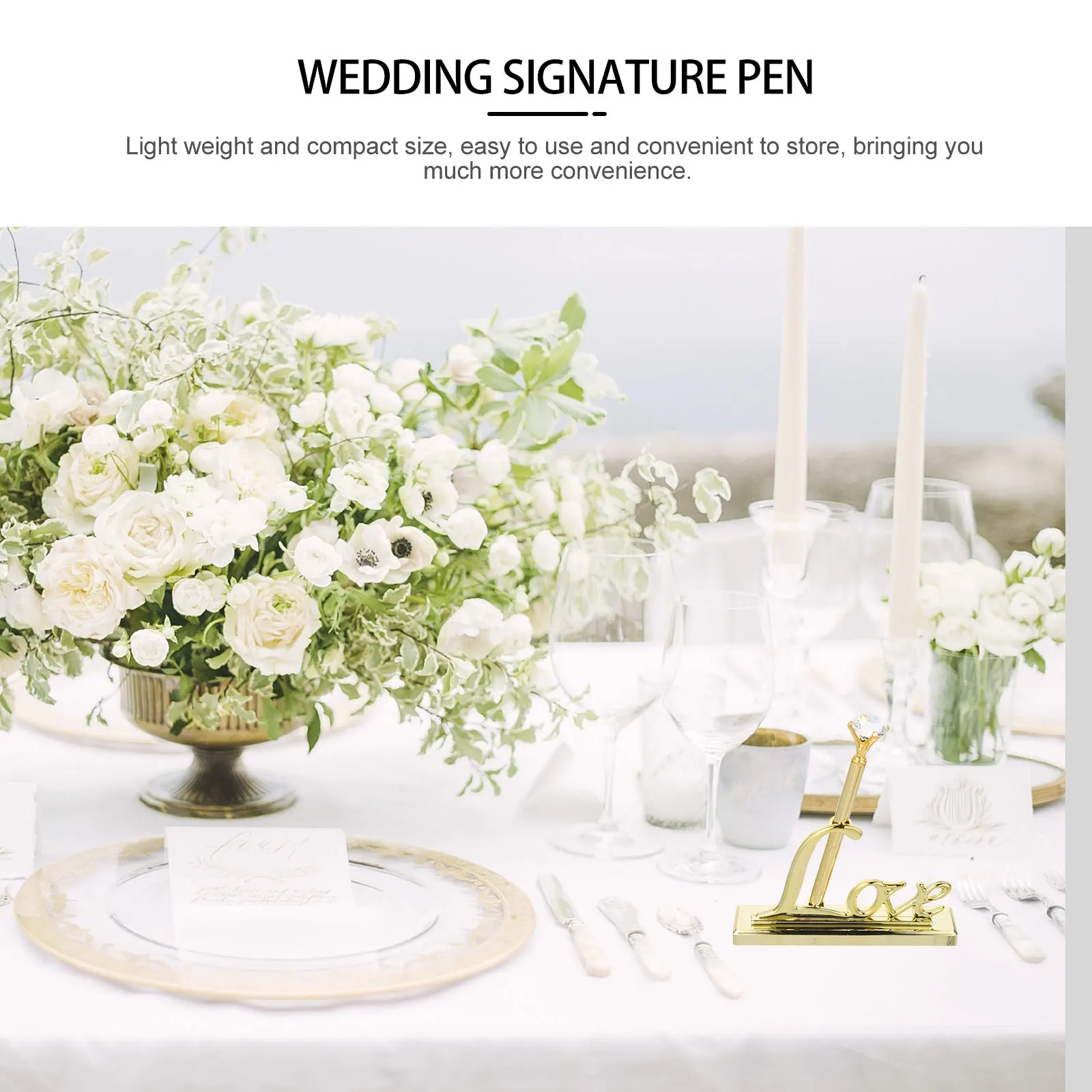 

Flash Diamond Sign Wedding Signature Decorative Guest Book Pen For Party Banquet Hotel Desktop Abs Material