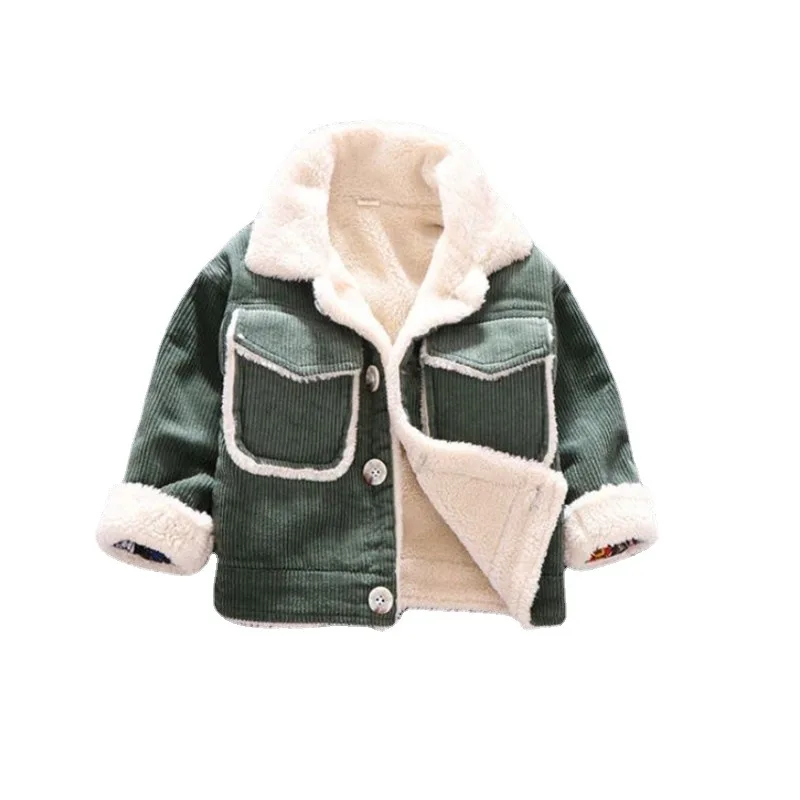 ملابس اطفال Plush Children\'s Clothing Autumn Winter Warm Baby Boys Clothing Cartoon Down Cotton Jacket Casual Boy Coat Outerwear